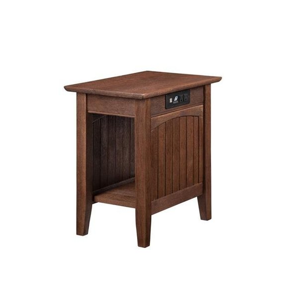 Atlantic Furniture Atlantic Furniture AH13313 14 x 22 x 22 in. Nantucket Chair Side Table with Charger; Burnt Amber AH13313
